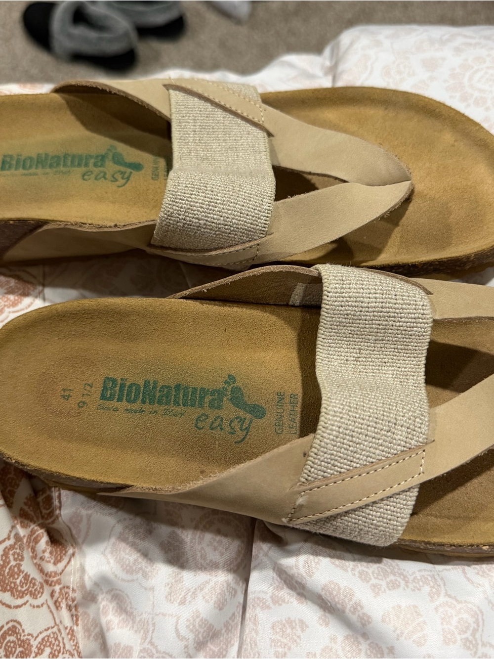 BioNatural Easy Women's Beige Slingback Sandals